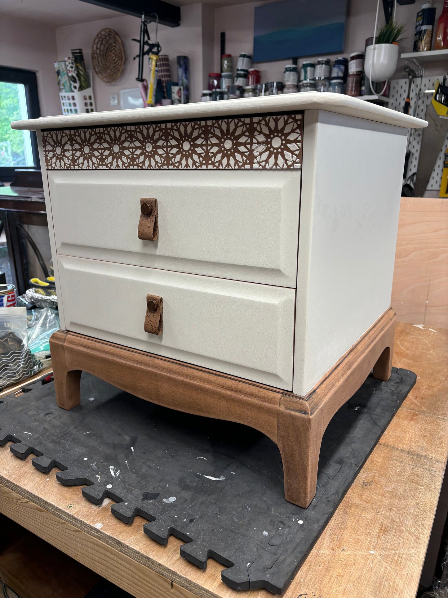 Raw Silk - A Pair of Stag Bedside Tables