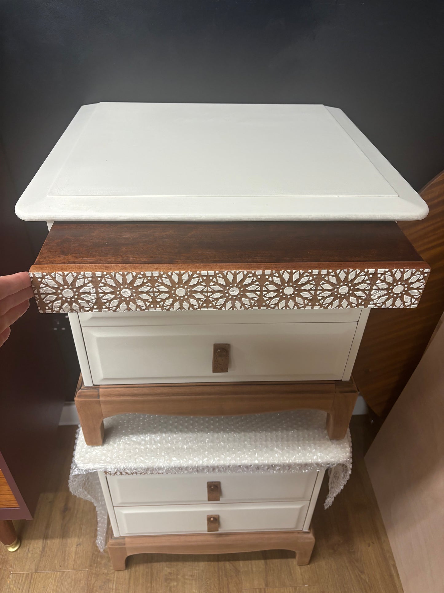 Raw Silk - A Pair of Stag Bedside Tables
